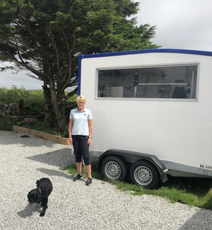 My trailer is located in our large garden where your dog can have a break/run around